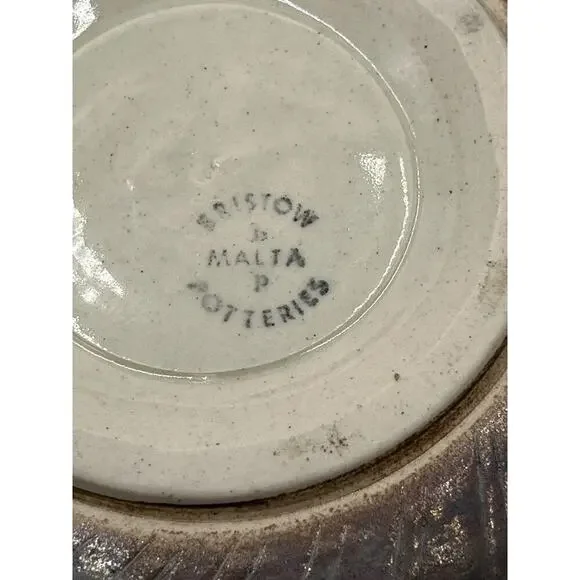 Vintage 1970s Catchall Bowl Ashtray Bristow Potteries Studio Pottery Malta - Picture 8 of 12